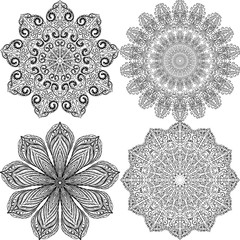 Circle lace organic ornament, mandala