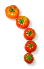 Five orange tomatoes