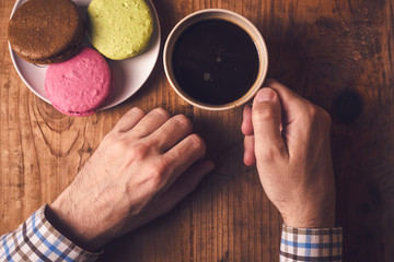 Coffee and macaron cookies