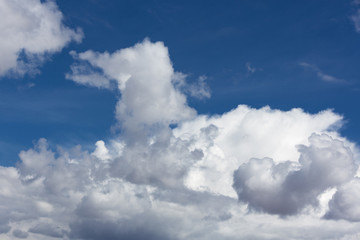 Naklejka na ściany i meble Blue sky and clouds with Llama shape in Bolivia