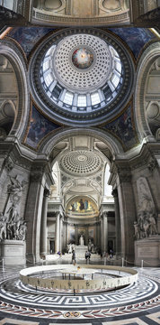 PANTEON, PARIS, FRANCE - JULY 17, 2010: famous Pantheon interior. UNESCO World Heritage Site.