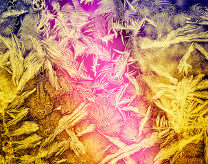 Vintage frozen ice texture on the window