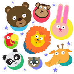 Picture of animal on colored circles
