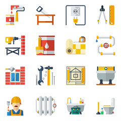 Home Repair Flat Icons Collection