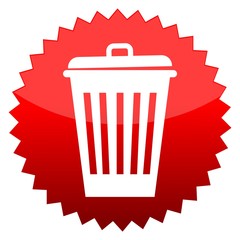 Red sun sign trash