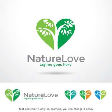 Nature Love Logo Template Design Vector