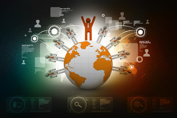 3d illustration Business Network 
