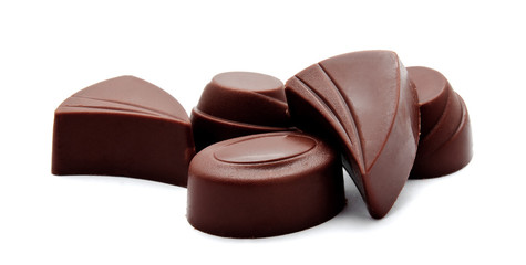 Assortment of chocolate candies isolated