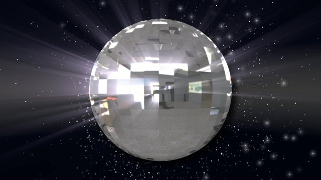 Glittering Disco Dance Mirror Ball Dark Background