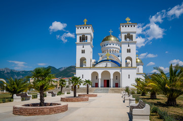 Fototapeta na wymiar Cathedral of St Jovan Vladimir in Montenegro.