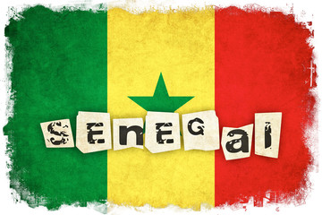 Senegal grunge flag illustration of african country with text