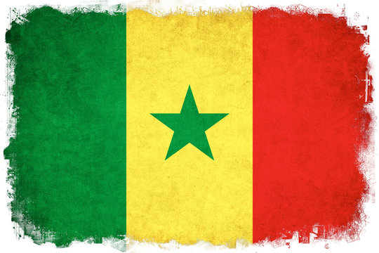 Senegal grunge flag illustration of african country