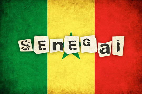 Senegal grunge flag illustration of african country with text