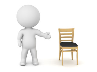 3D Character Showing Small Chair