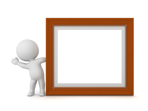 3D Character Waving from Behind Decorated Diploma Frame
