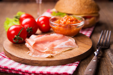ham with vegetable