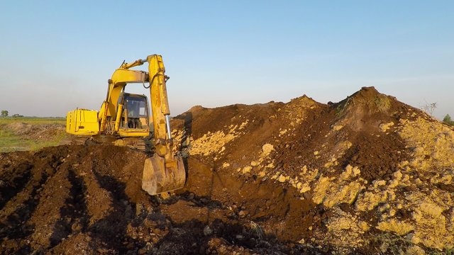 Loader power loader At sunset