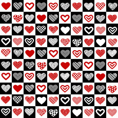 Valentine's seamless pattern with hearts