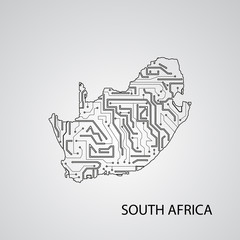 Fototapeta na wymiar Circuit board South Africa 