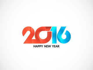 Colorful shiny text design of new year 2016