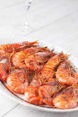 Baked prawns with sauce