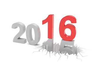 2015-2016 change new year 2016 isolated