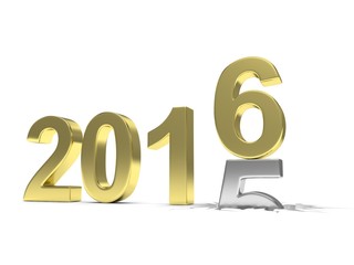 2015-2016 change new year 2016 isolated