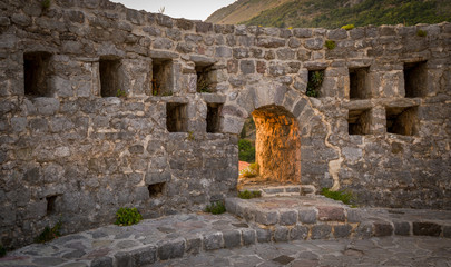 Medieval fortress wall and gate