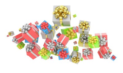 Obraz premium flying gift boxes
