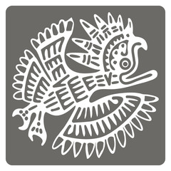 monochrome icon with American Indians art and ethnic ornaments for your design
