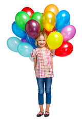 Fototapeta na wymiar Beautiful little girl with balloons