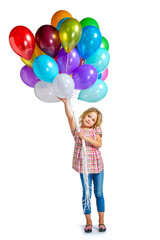 Fototapeta na wymiar Beautiful little girl with balloons