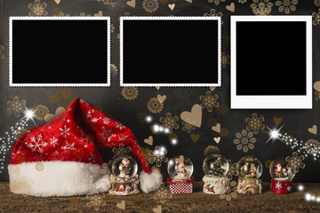 Christmas cards empty photo frames