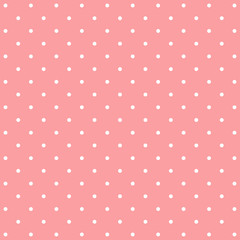 Pink polka dot background pattern - obrazy, fototapety, plakaty