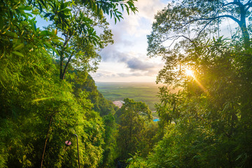Sunrise in the mountains.