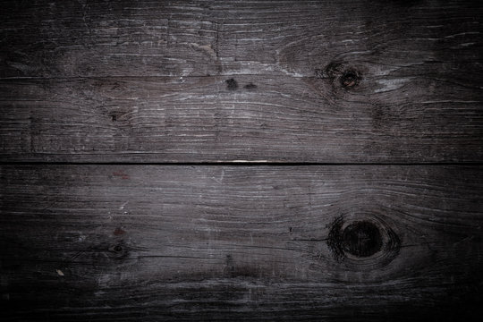 Old wooden table or board for background. Space for text. Toned