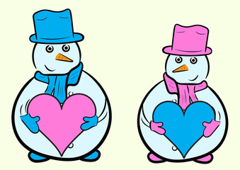 Snowmen in love