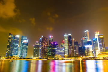 Obraz na płótnie Canvas Singapore Skyline and view of Marina Bay
