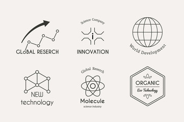 Vector science logo set