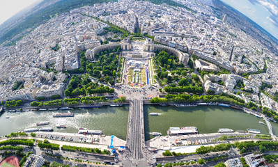 PARIS - July 19, 2010: Eiffel Tower view. View from the Eiffel Tower to the city