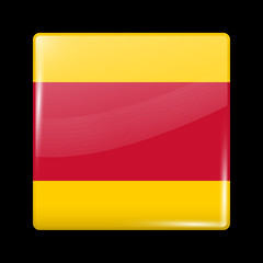 Vietnam Variant Flag. Glassy Icon Square Shape