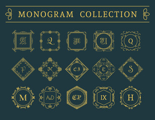 Vector vintage monogram set