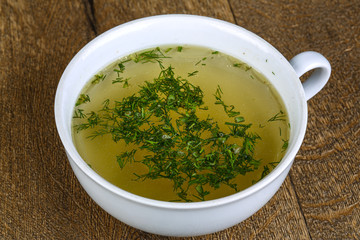 Broth with dill