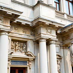 marble in old historical construction italy europe milan and sta