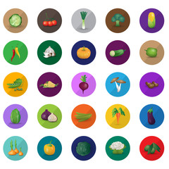 Vegetables Set - Isolated On Background - Vector Illustration, Graphic Design. For Web, Websites, Print, Presentation Templates, Mobile Applications And Promotional Materials