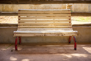 White chairs on the ranch in Suan Pheung, Ratchaburi, Thailand.