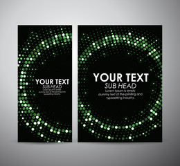 Abstract green circle shining pattern. Brochure business design template or roll up. Vector illustration