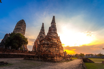 archaeological site at Wat Chaiwatthanaram in Ayutthaya historic