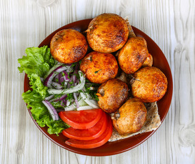Grilled champignons