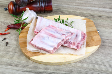 Raw pork ribs
